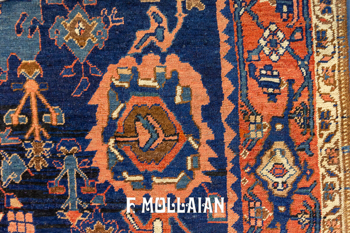 Tapis Bidjar Motif Tribal Champ Bleu n°:91231268